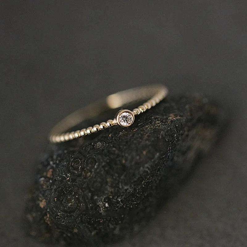 Green/White Zircon 925 Silver Wedding Ring