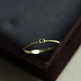 Green/White Zircon 925 Silver Wedding Ring