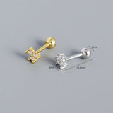 Flower Stud Earrings 925 Sterling Silver Piercing Jewelry