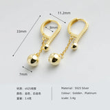 Punk 925 Sterling Silver Tassel Round Beads Drop Earrings Women