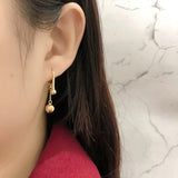 Punk 925 Sterling Silver Tassel Round Beads Drop Earrings Women