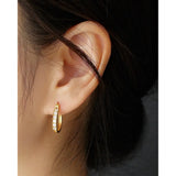 Punk Rock 925 Silver Hoop Earrings Crystal Zircon Round Circle Earrings