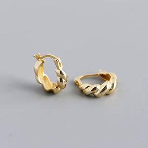Punk Rock 925 Sterling Silver Hoop Earrings for Women