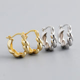 Punk Rock 925 Sterling Silver Hoop Earrings for Women