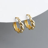 Punk Rock 925 Sterling Silver Hoop Earrings for Women