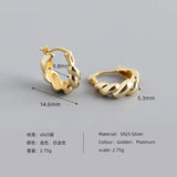 Punk Rock 925 Sterling Silver Hoop Earrings for Women
