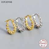Punk Rock 925 Silver U-shaped Hoop Earrings