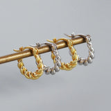 Punk Rock 925 Silver U-shaped Hoop Earrings
