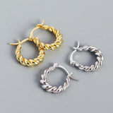 Punk Rock 925 Silver U-shaped Hoop Earrings