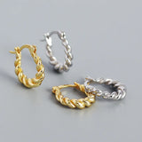 Punk Rock 925 Silver U-shaped Hoop Earrings