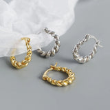 Punk Rock 925 Silver U-shaped Hoop Earrings