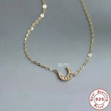 925 Silver 14k Plated Moon Charm Bracelet for Women