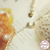 925 Silver 14k Plated Moon Charm Bracelet for Women