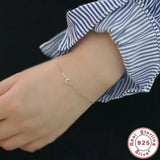 925 Silver 14k Plated Moon Charm Bracelet for Women
