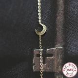 925 Silver 14k Plated Moon Charm Bracelet for Women