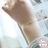 925 Silver 14k Plated Moon Charm Bracelet for Women