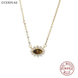 Tiger Eye 925 Sterling Silver Pendant Necklace