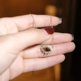 Tiger Eye 925 Sterling Silver Pendant Necklace