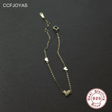 925 Sterling Silver Chain Bracelets for Women Three Hearts Style