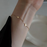 925 Sterling Silver Chain Bracelets for Women Three Hearts Style