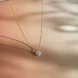 Zircon Necklace 925 Silver Plated 14k Chain Jewelry Gift