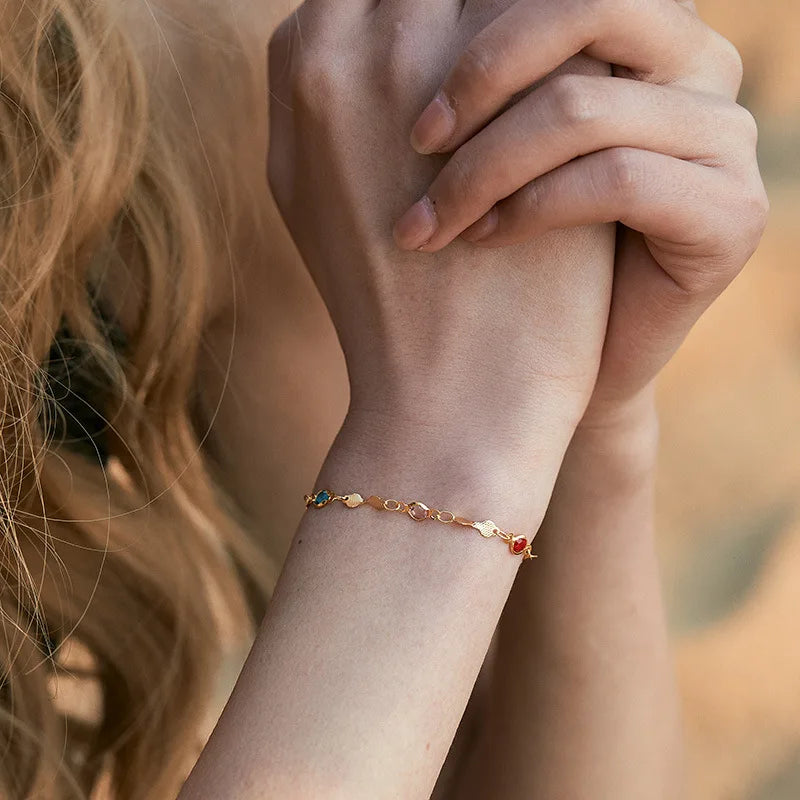 Colorful Rhinestone Bracelet Bangles for Women Plated 18 K Pulseras