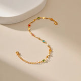 Colorful Rhinestone Bracelet Bangles for Women Plated 18 K Pulseras