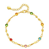 Colorful Rhinestone Bracelet Bangles for Women Plated 18 K Pulseras