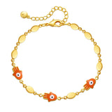 Hand of Fatima Multi-color Bracelet 18K Plated High Jewelry