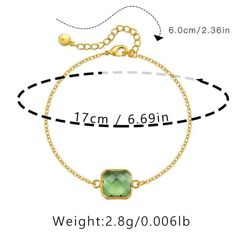 Multi-color Rhinestone Bracelet 18K Plated Minimalist Girl Gift