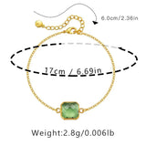 Multi-color Rhinestone Bracelet 18K Plated Minimalist Girl Gift
