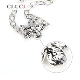 CCLUCI 925 Silver Five Flower Pearl Bracelet Mounting