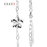 CCLUCI 925 Silver Five Flower Pearl Bracelet Mounting