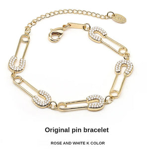Zircon Silver Bracelet for Women, Elegant Cuba Chains