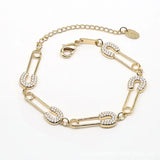 Zircon Silver Bracelet for Women, Elegant Cuba Chains