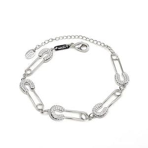 Zircon Silver Bracelet for Women, Elegant Cuba Chains