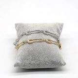 Zircon Silver Bracelet for Women, Elegant Cuba Chains