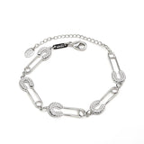 Zircon Silver Bracelet for Women, Elegant Cuba Chains