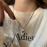925 Silver Angel Pendant Necklace for Women Clavicle Chain Fine Jewelry