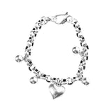 925 Silver Bracelet String of Beads Sweet LOVE Heart Jewelry