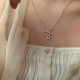 925 Silver Necklace Women CZ Pendant Fine Jewelry Party Accessory