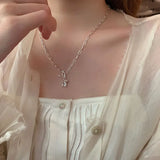 925 Silver Necklace Women CZ Pendant Fine Jewelry Party Accessory