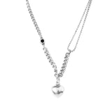Heart Pendant Necklace 925 Sterling Silver Splicing Chain