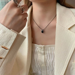 925 Silver Heart Pendant Necklace Vintage Fine Jewelry