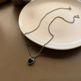 925 Silver Heart Pendant Necklace Vintage Fine Jewelry