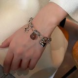 925 Silver Strawberry Crystal Bracelet Vintage Fine Jewelry