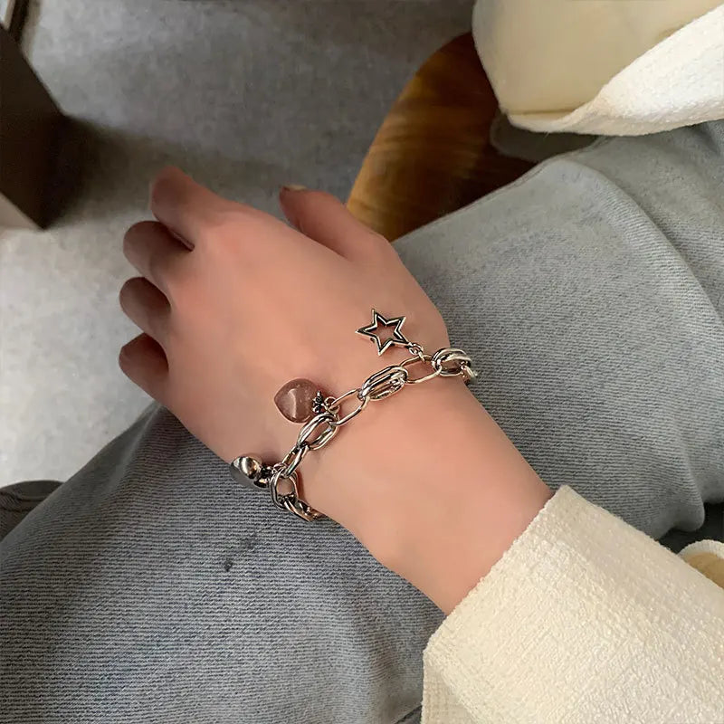 925 Silver Strawberry Crystal Bracelet Vintage Fine Jewelry