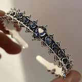 CZ Crown Cuff Bangle Bracelet for Women Wedding Party Jewelry