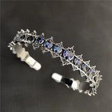 CZ Crown Cuff Bangle Bracelet for Women Wedding Party Jewelry