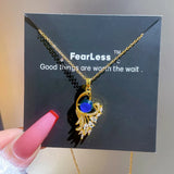 Temperature Control Gems Phoenix Pendant Necklace for Women